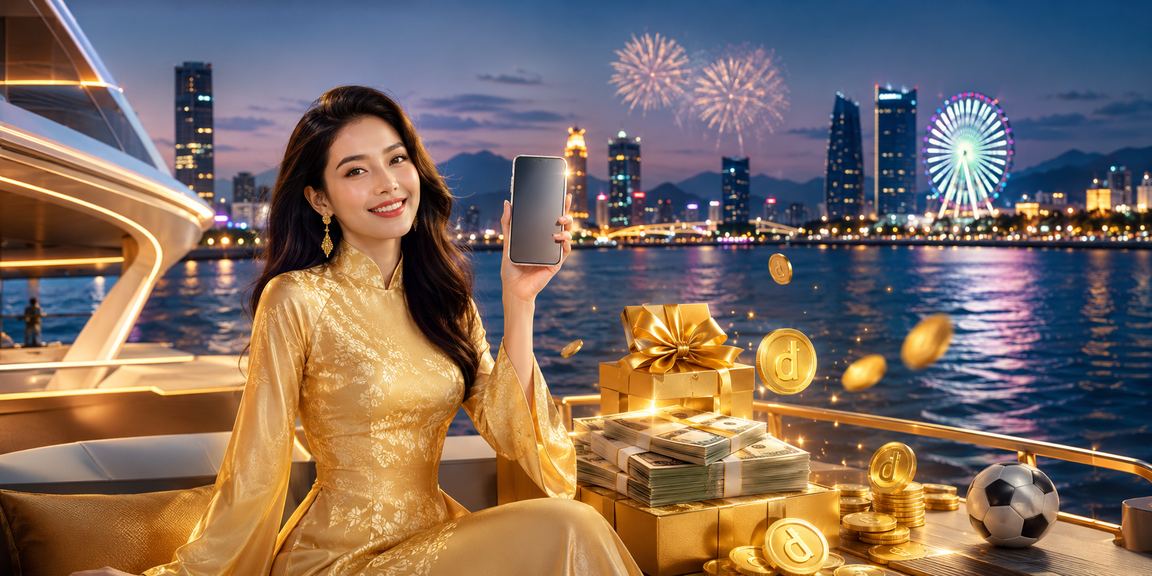 Người dùng Đà Nẵng trải nghiệm ứng dụng lv1 trên điện thoại với trang phục áo dài truyền thống
